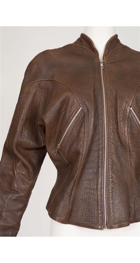 Pebbled Leather Moto Jacket 